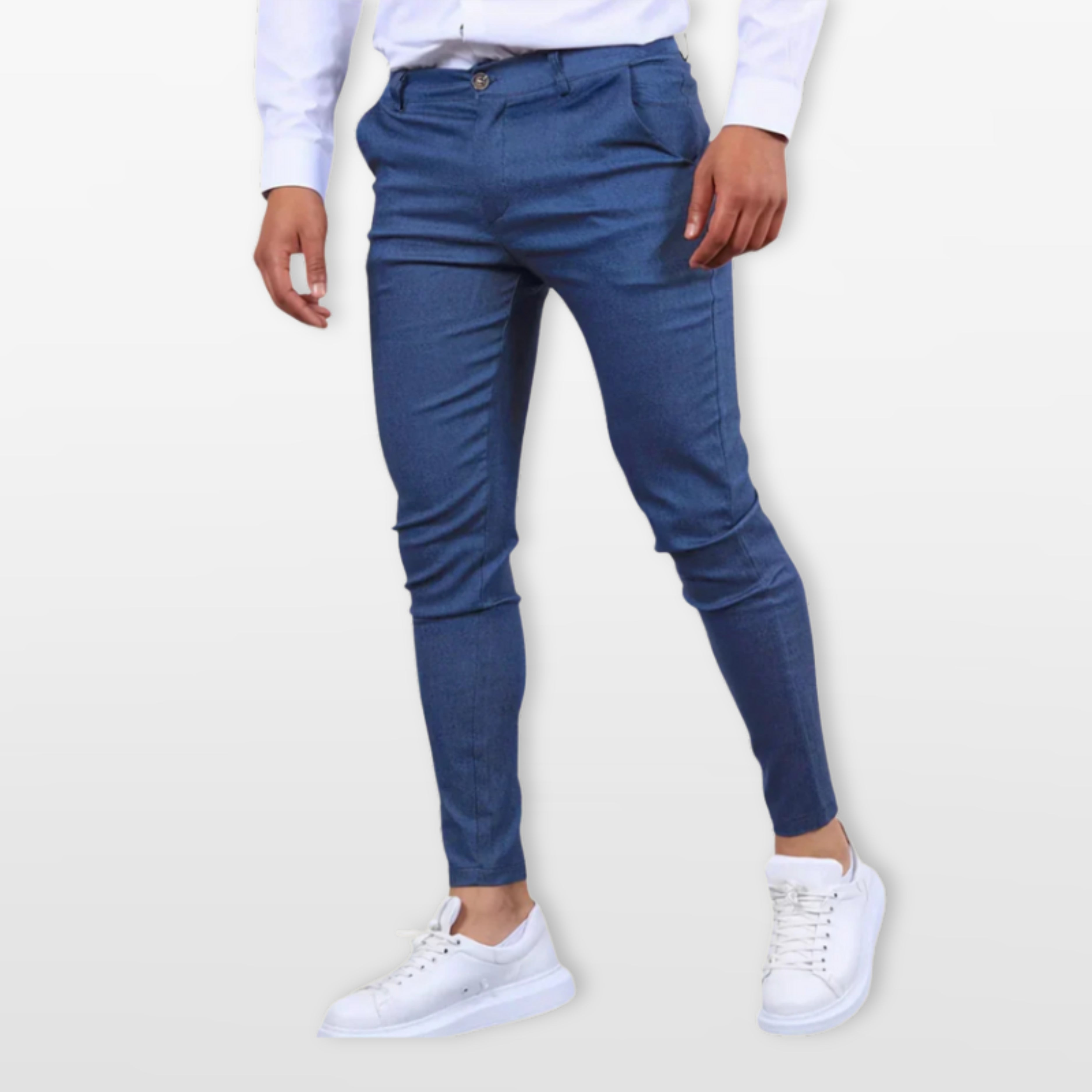 Męskie Ppodnie Slim Eleganckie Dopasowane Stylowe