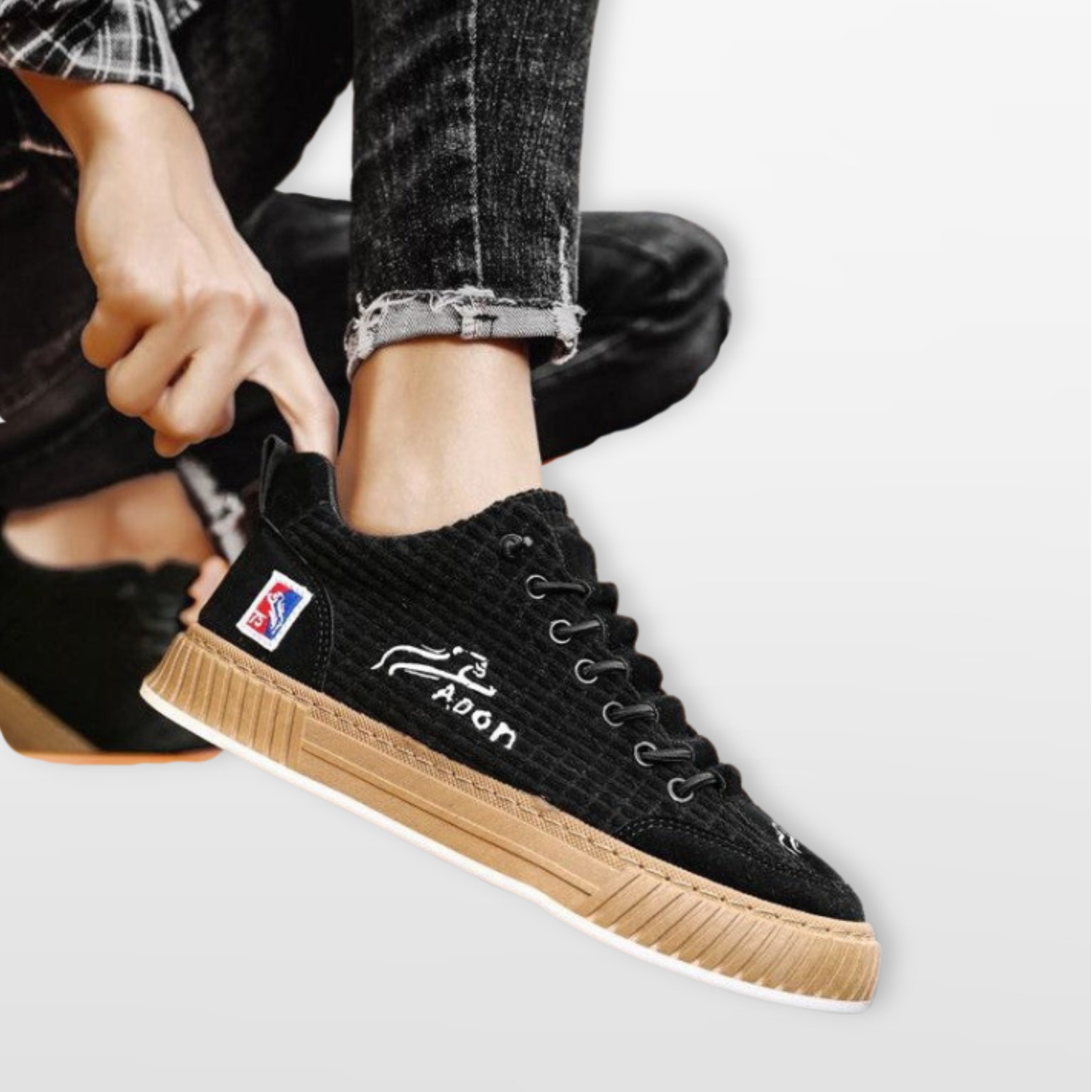 Sneakersy Sznurowane Komfortowe Męskie