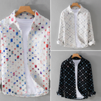 Męska Koszula Casual Wzorzysta Button Down