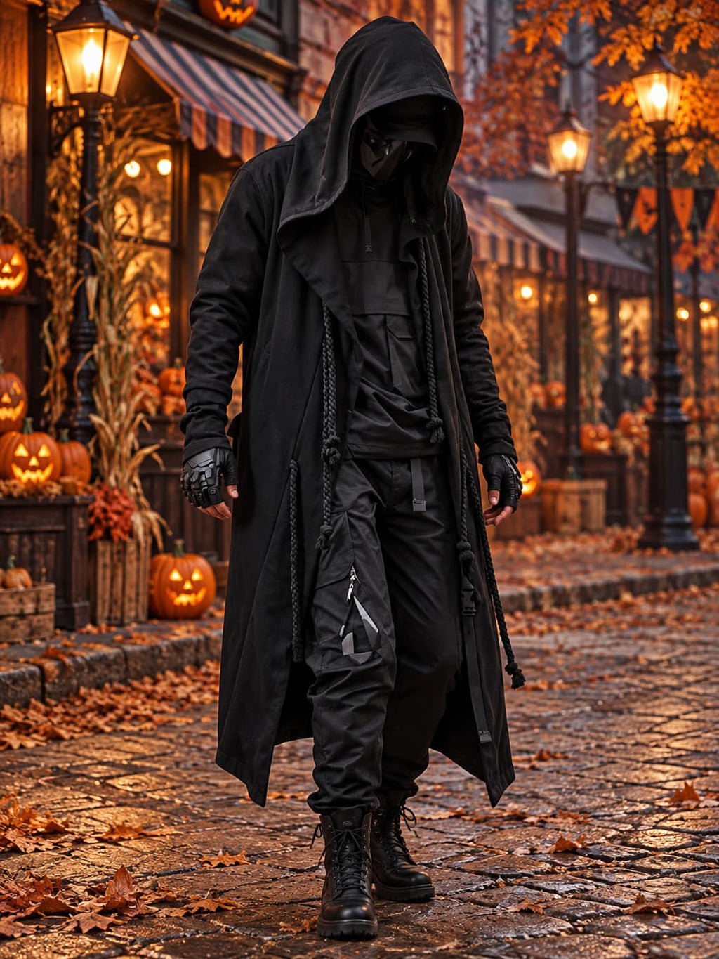 Pánská dlouhá vesta s kapucí na Halloween