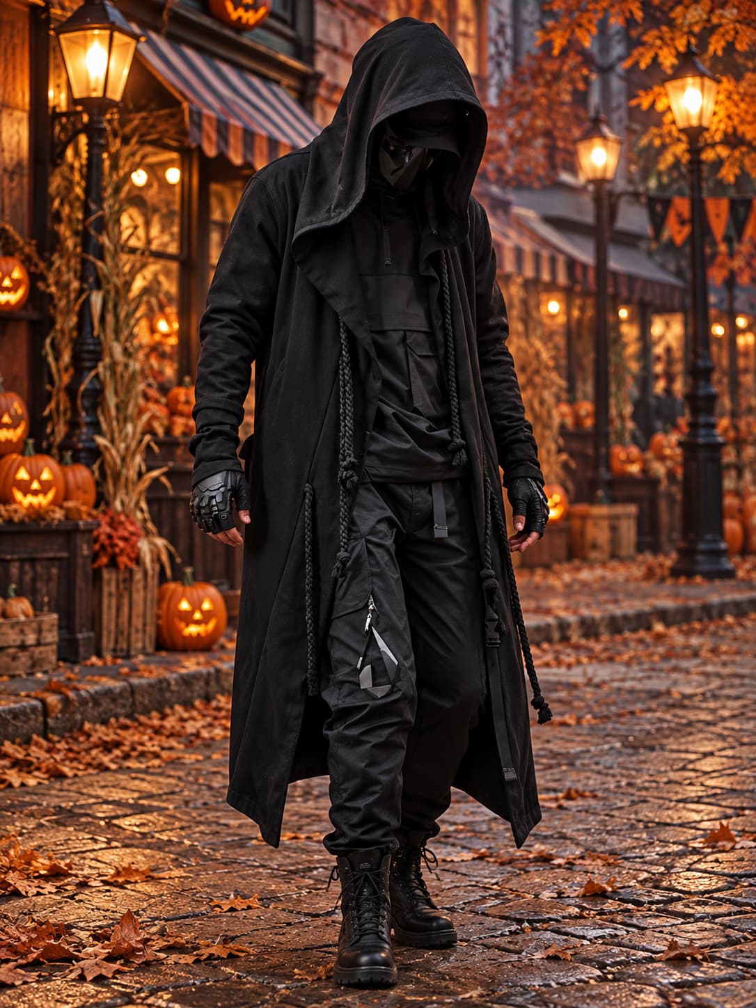 Pánská dlouhá vesta s kapucí na Halloween