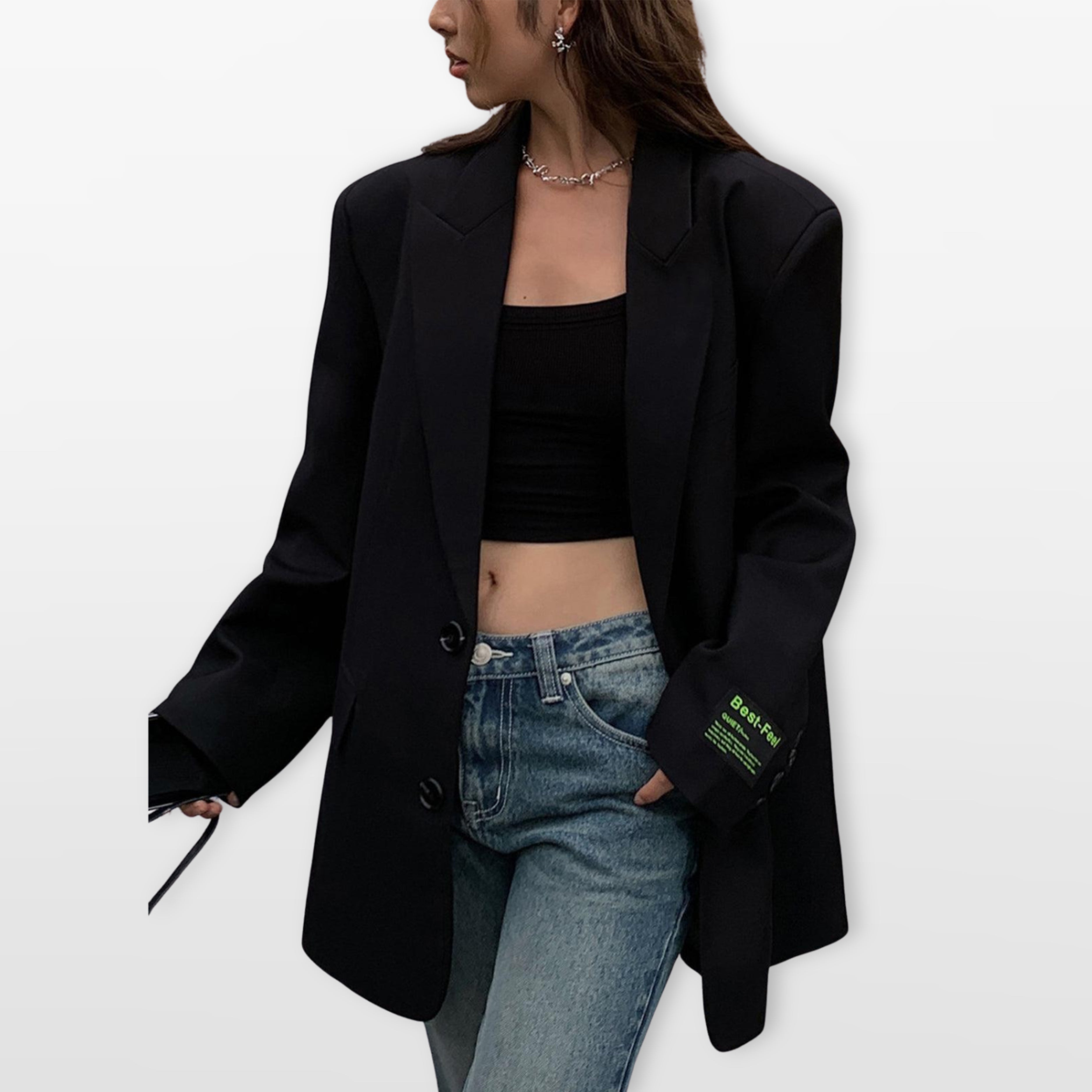 Marynarka Oversize Elegancka Luźna Damskie