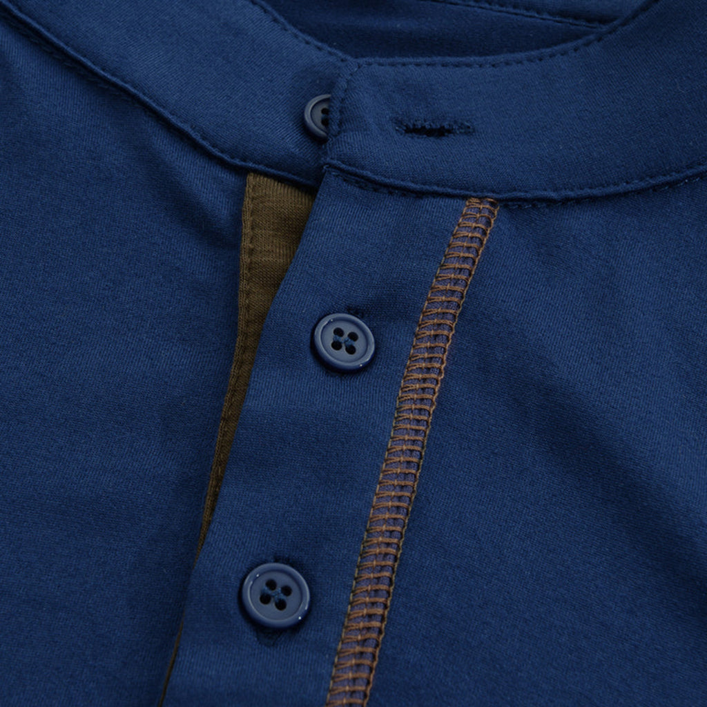 T-Shirt Henley Slim Fit Męski
