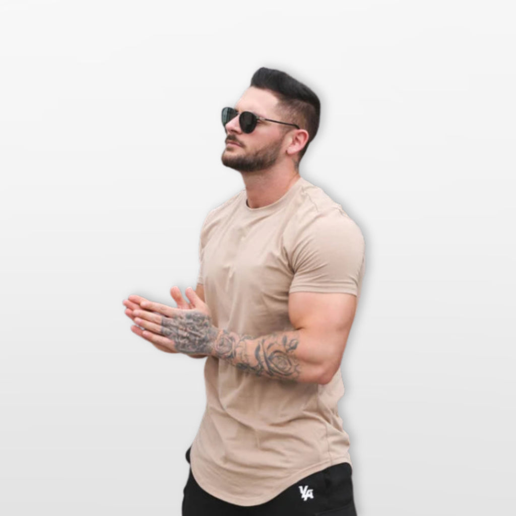 T-Shirt Slim Fit Ze Streczem Oddychający Męski
