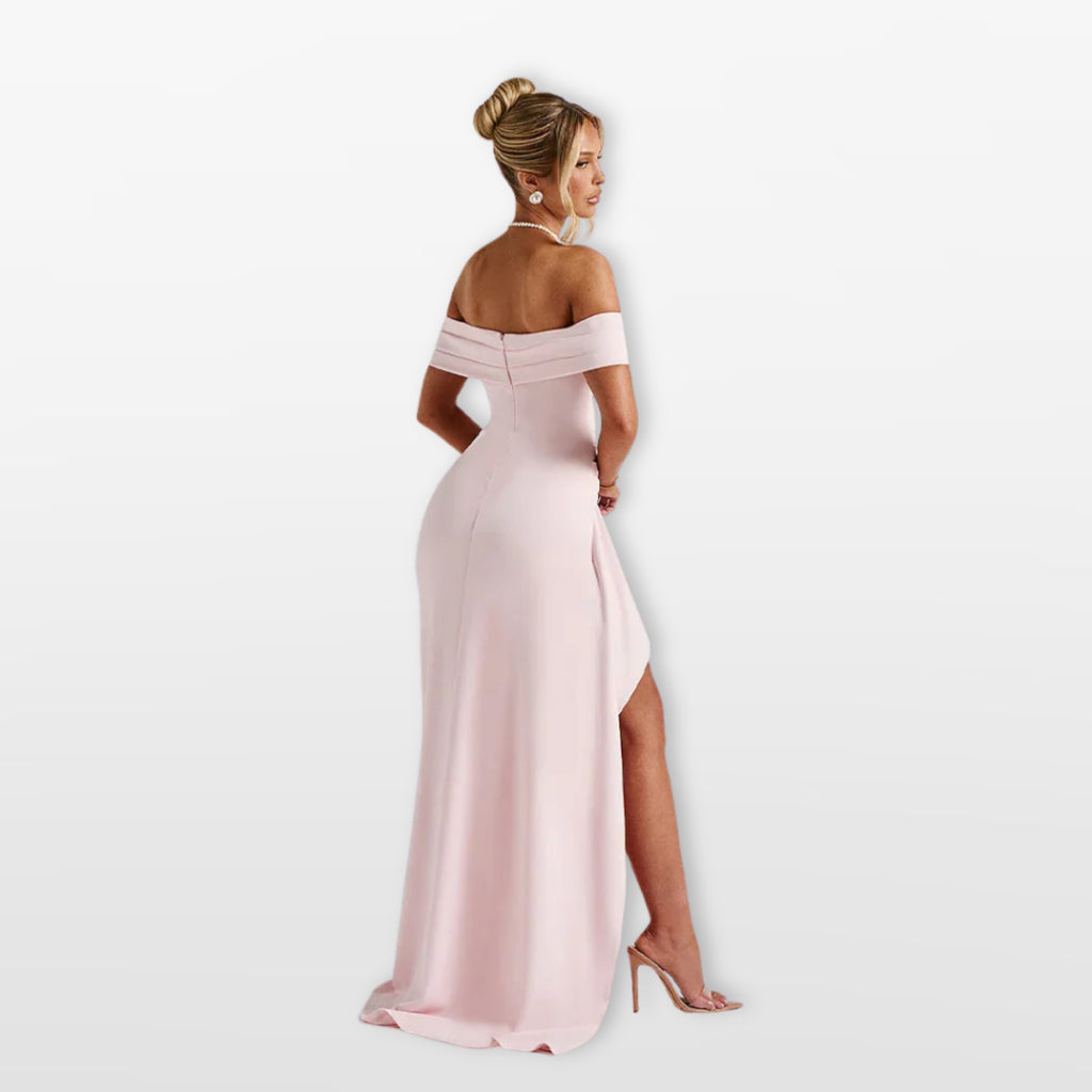 Sukienka Maxi Odkryte Ramiona Elegancka Damskie