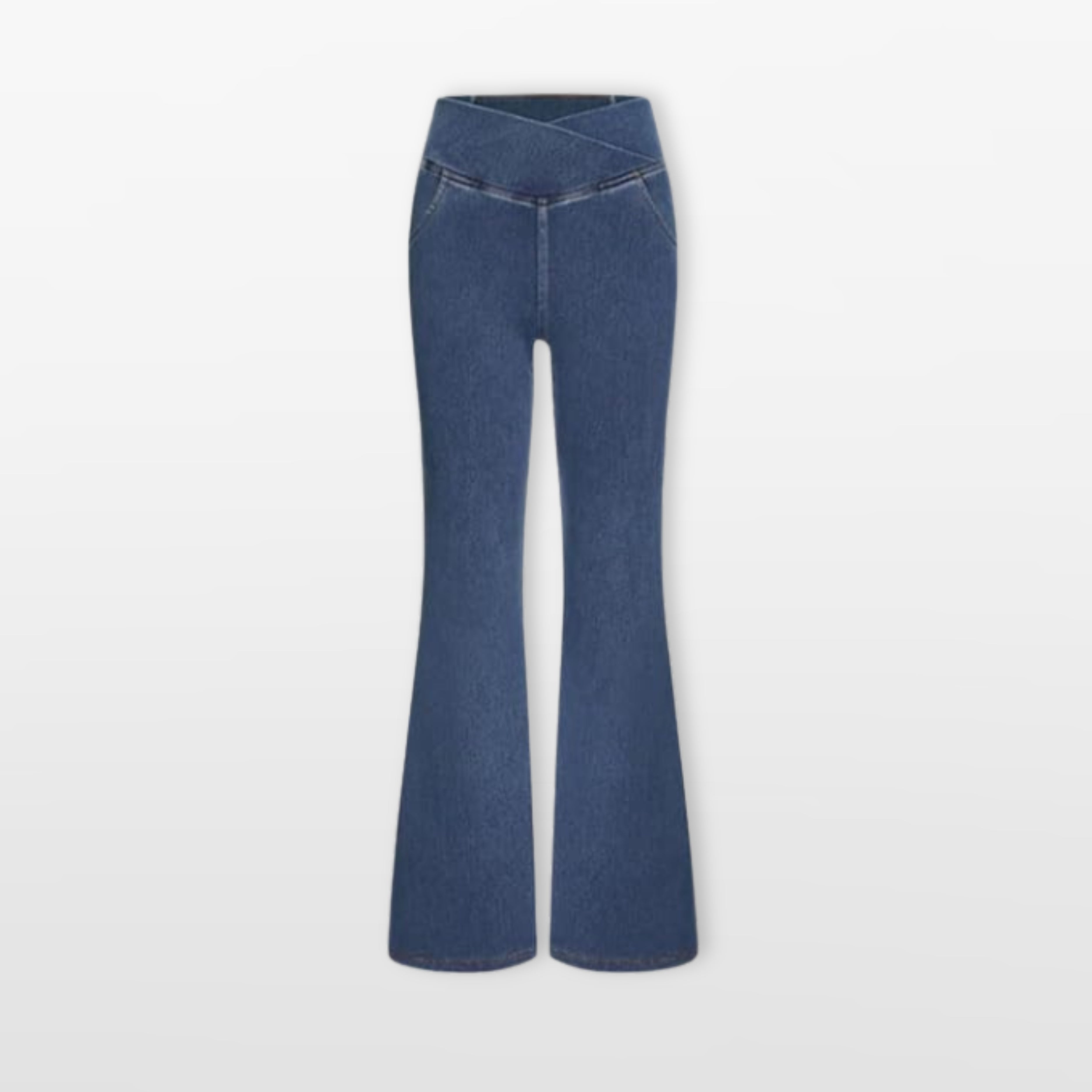 Spodnie Dzwony Wysoki Stan Bootcut Elastyczne Damskie