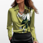 Damska Bluzka Drapowana Elegancki Dekolt Wodny