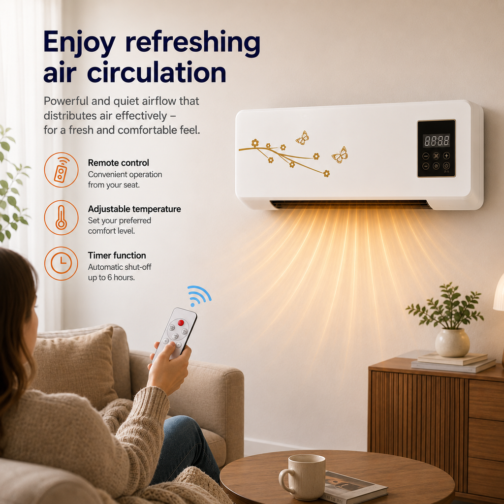 Nástěnný termoventilátor 2v1 s dálkovým ovládáním