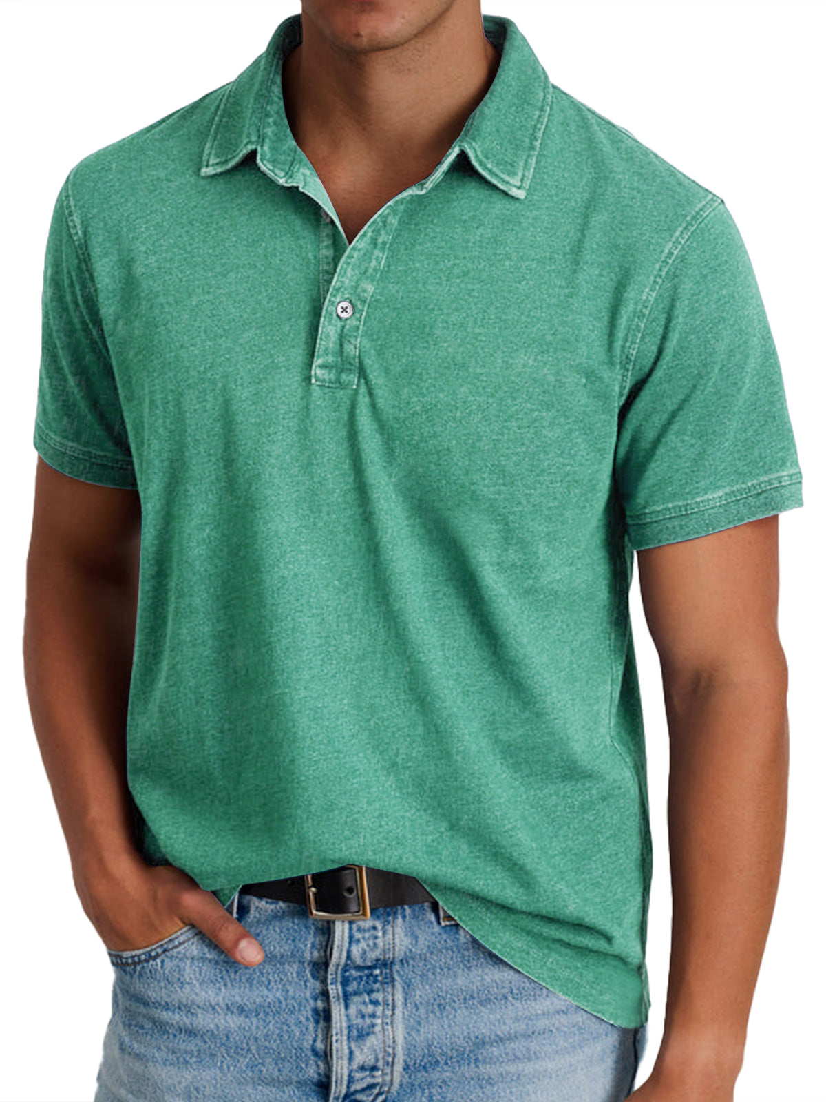 Koszulka Polo Casual Z Krótkim Rękawem Męska
