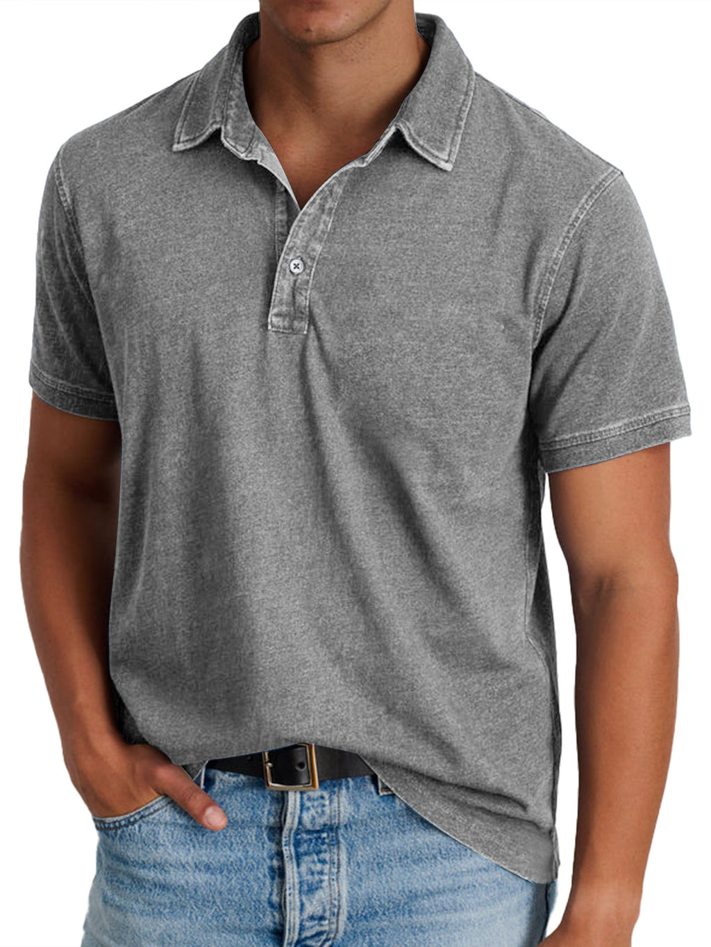 Koszulka Polo Casual Z Krótkim Rękawem Męska