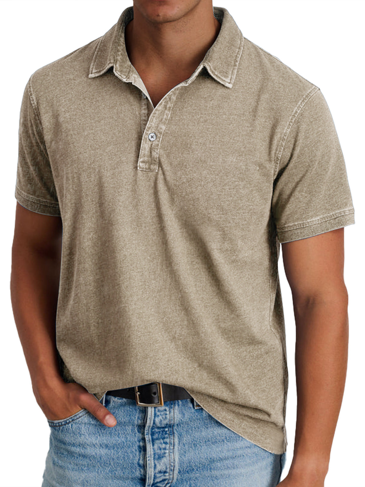 Koszulka Polo Casual Z Krótkim Rękawem Męska