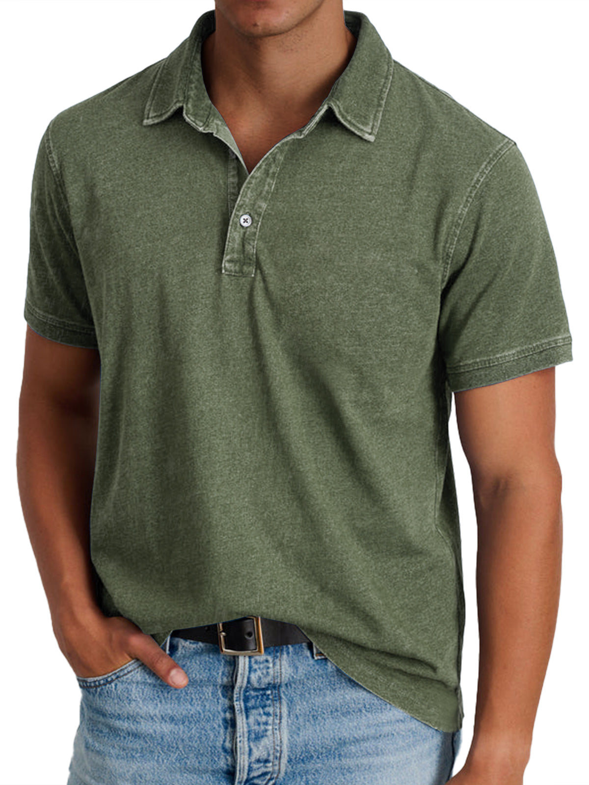 Koszulka Polo Casual Z Krótkim Rękawem Męska