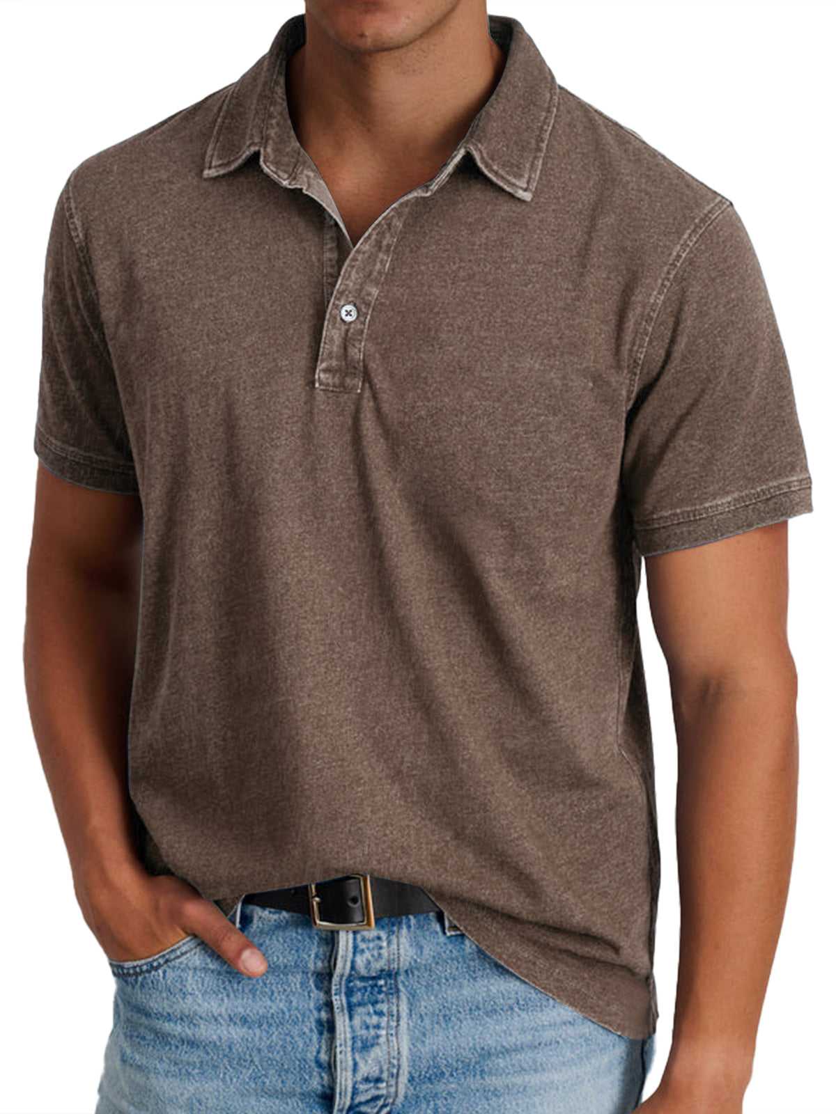 Koszulka Polo Casual Z Krótkim Rękawem Męska