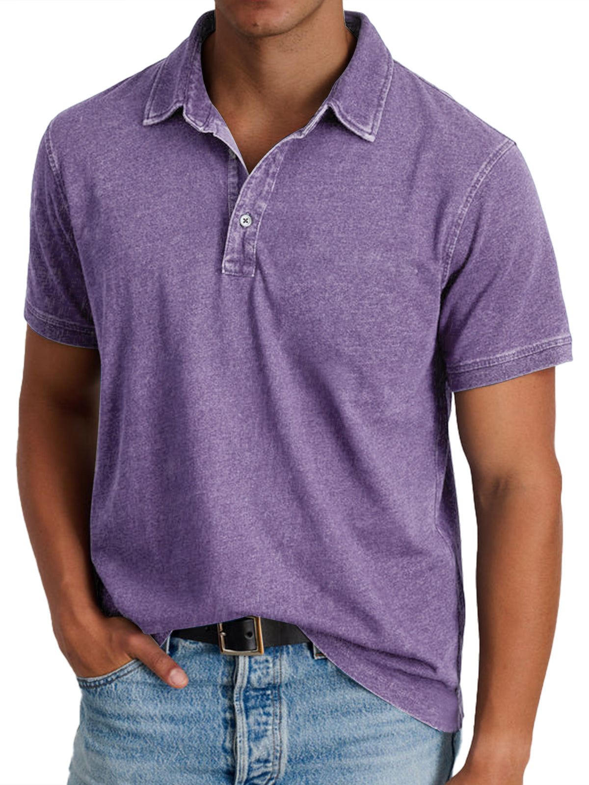 Koszulka Polo Casual Z Krótkim Rękawem Męska