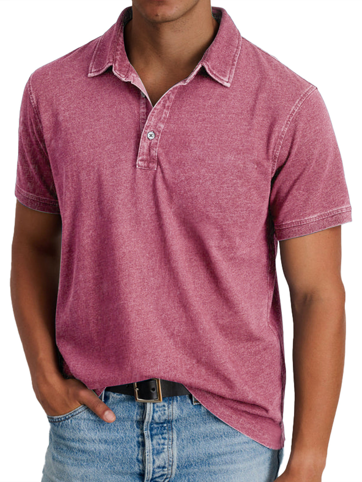 Koszulka Polo Casual Z Krótkim Rękawem Męska