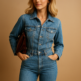 Salopetă casual din denim pentru femei