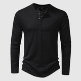 Koszulka Henley z Długim Rękawem Męska