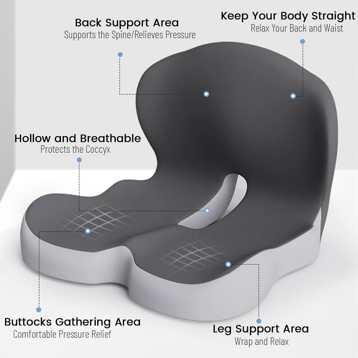 Ergonomický sedací polštář s oporou zad