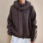 Dzianinowy Sweter z Kapturem Damski