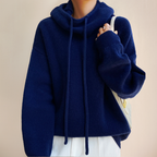 Dzianinowy Sweter z Kapturem Damski