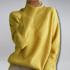 Sweter z Geometrycznym Splotem Damski