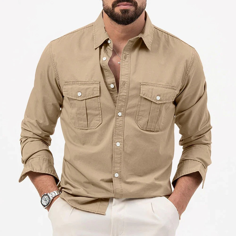 Pánská casual košile s dvojitými kapsami