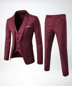 Elegantný trojdielny pánsky oblek s vestou a nohavicami slim fit