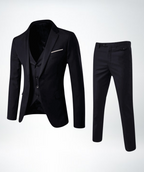 Elegantný trojdielny pánsky oblek s vestou a nohavicami slim fit