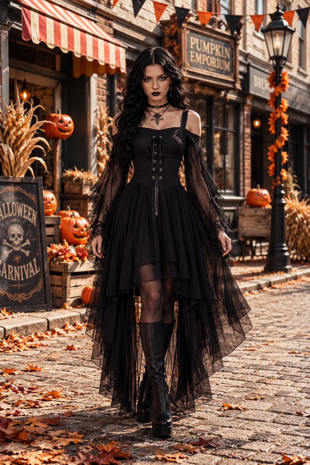Gotycki Kostium Wampira Na Halloween Damski