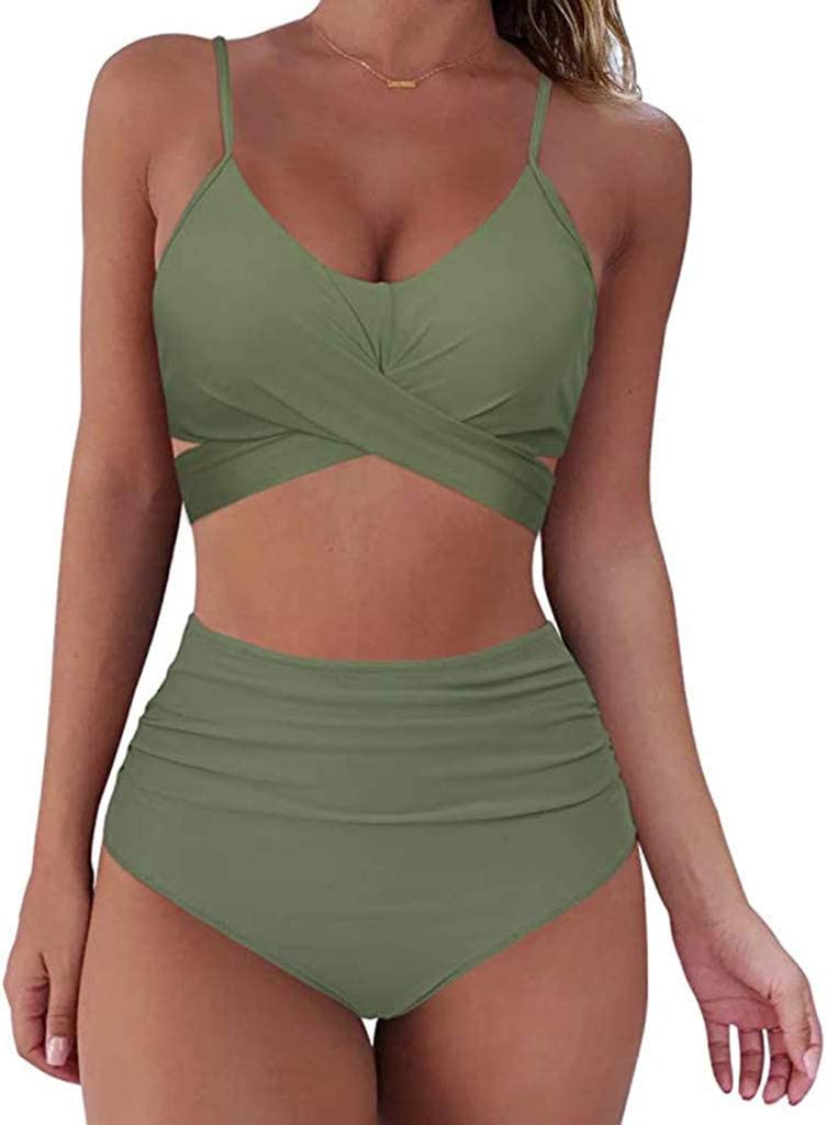 Bikini z Wysokim Stanem i Kwiatowym Dołem Damskie