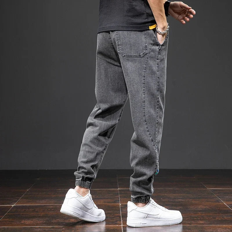 Jeansy Jogger ze Ściągaczami Męskie