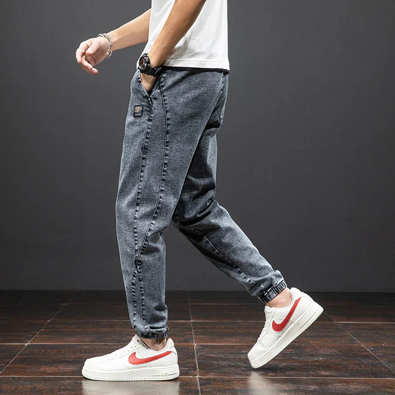Jeansy Jogger ze Ściągaczami Męskie