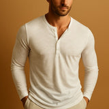 Tricou Henley casual bărbătesc