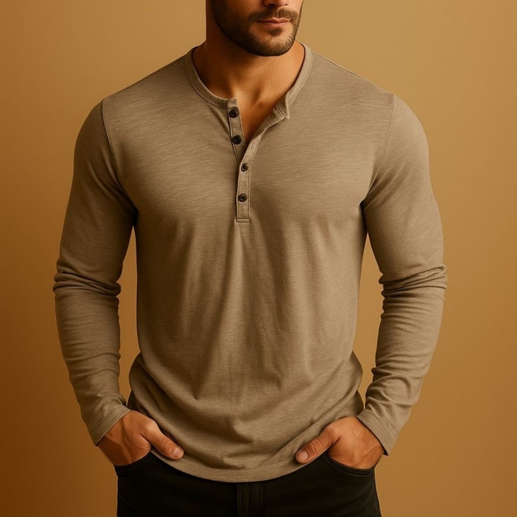 Casual Henley tričko pánské