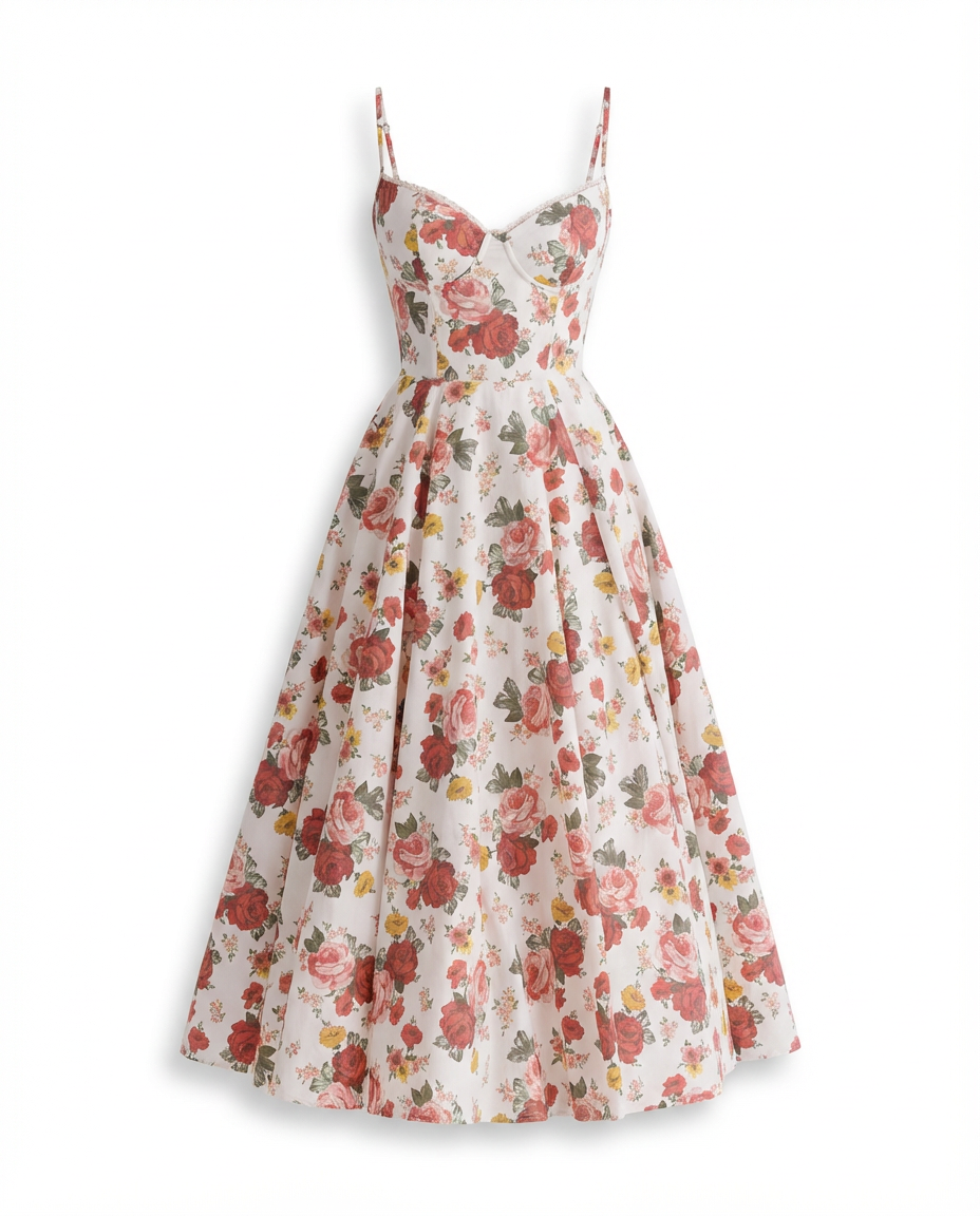 Sukienka Midi Fit and Flare Damska