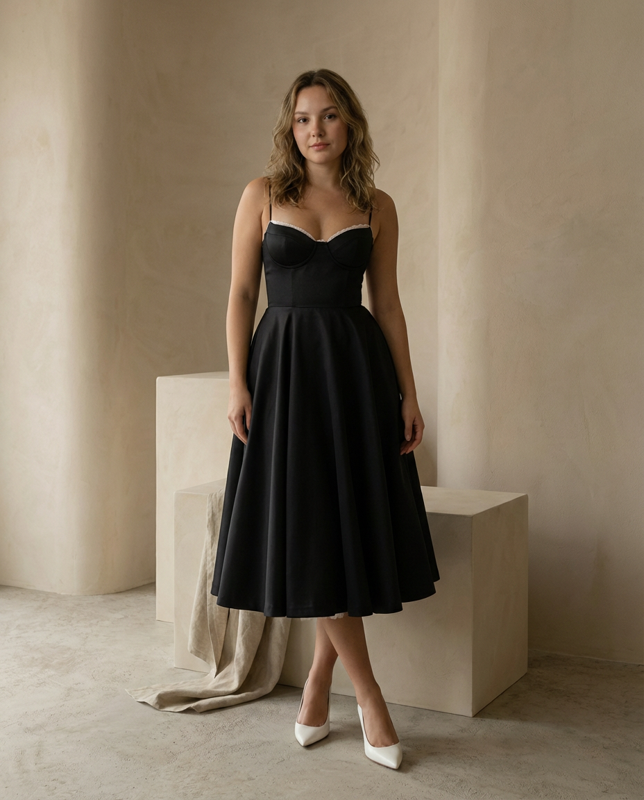 Sukienka Midi Fit and Flare Damska