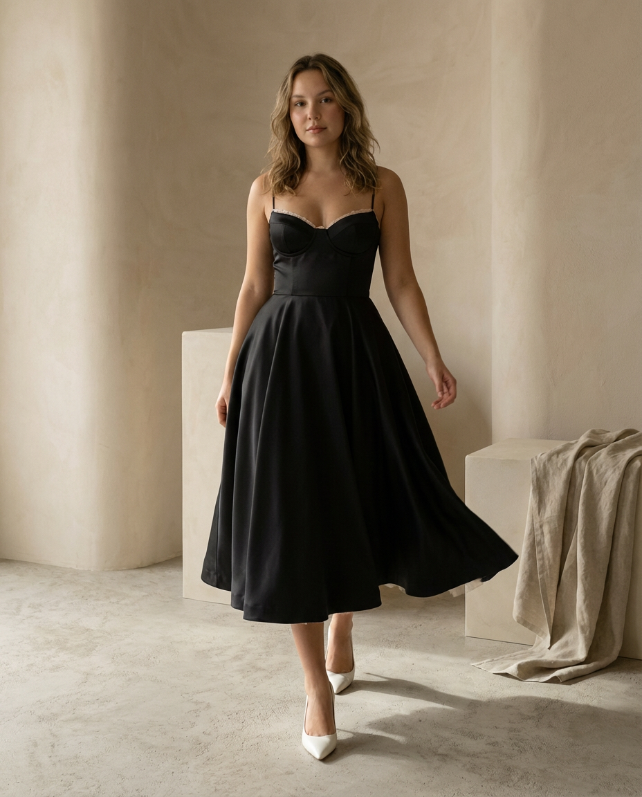 Sukienka Midi Fit and Flare Damska
