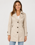Dámský trenčkot s klopami a knoflíky