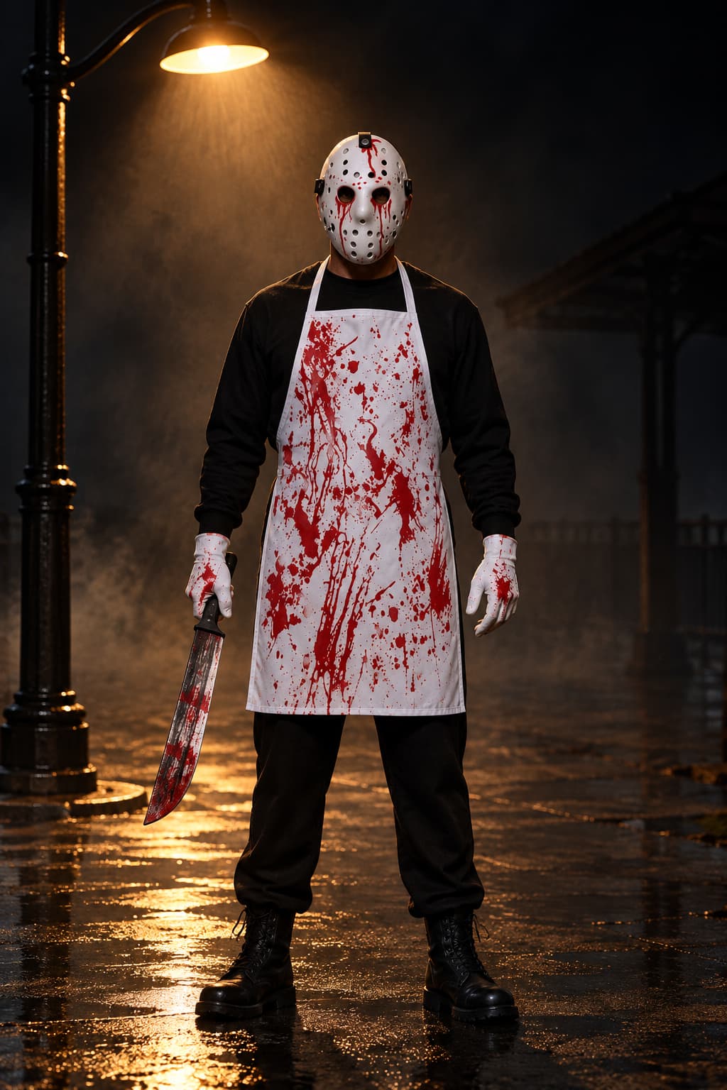 Kostium Rzeźnika Halloween z Fartuchem Męski