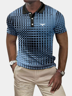 Geometrické pánské polo tričko
