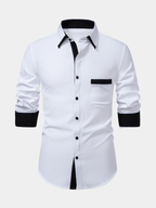 Camicia da uomo con finiture a contrasto e colletto