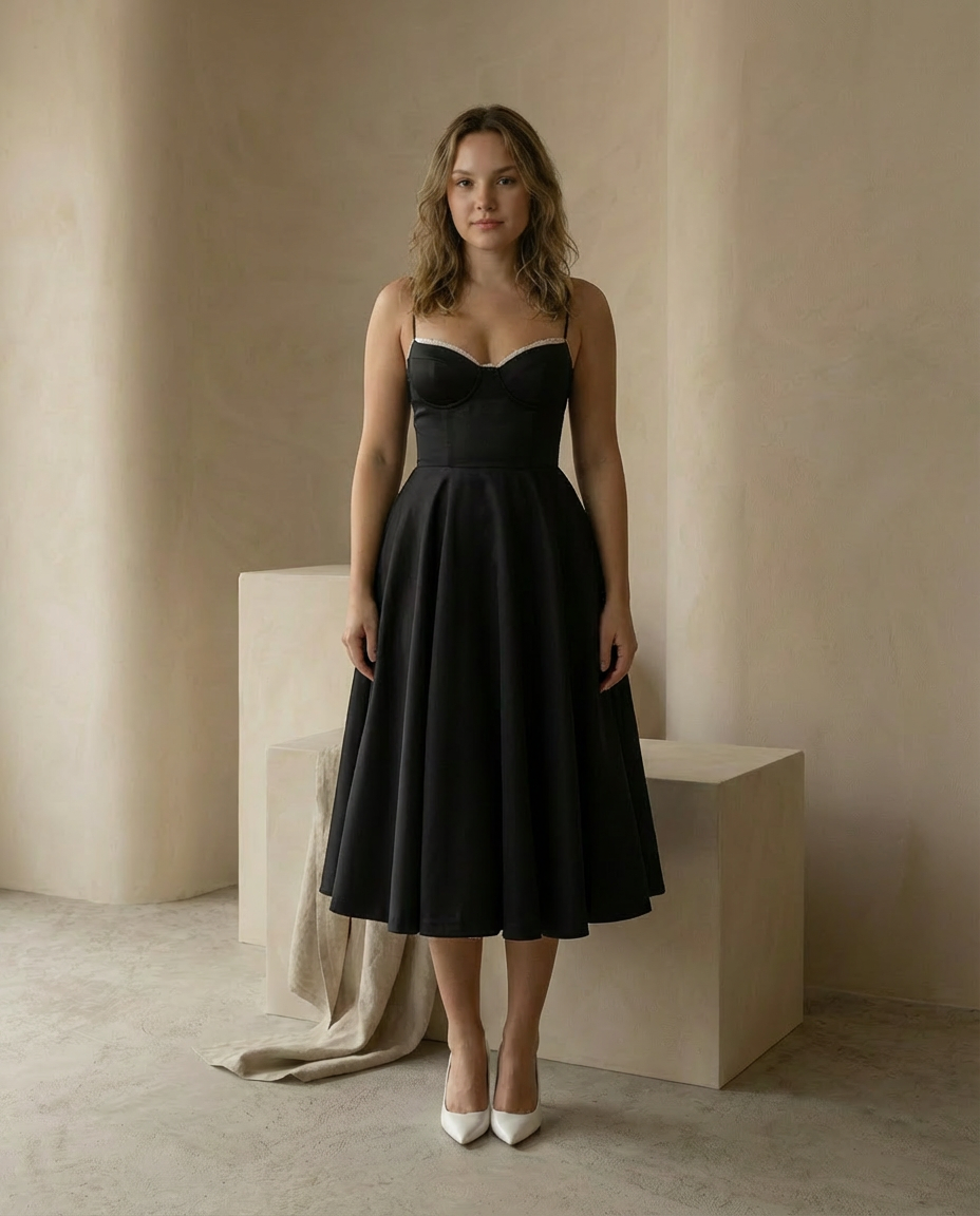 Sukienka Midi Fit and Flare Damska