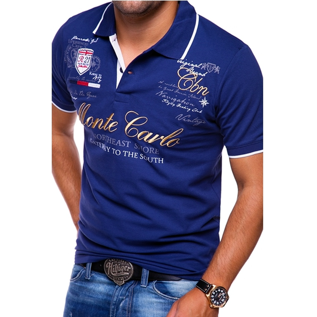 Stylové pánské polo tričko Slim Fit z bavlny, krátký rukáv