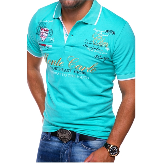Stylové pánské polo tričko Slim Fit z bavlny, krátký rukáv