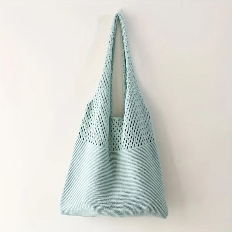 Ażurowa Torba Shopper na Ramię Damska
