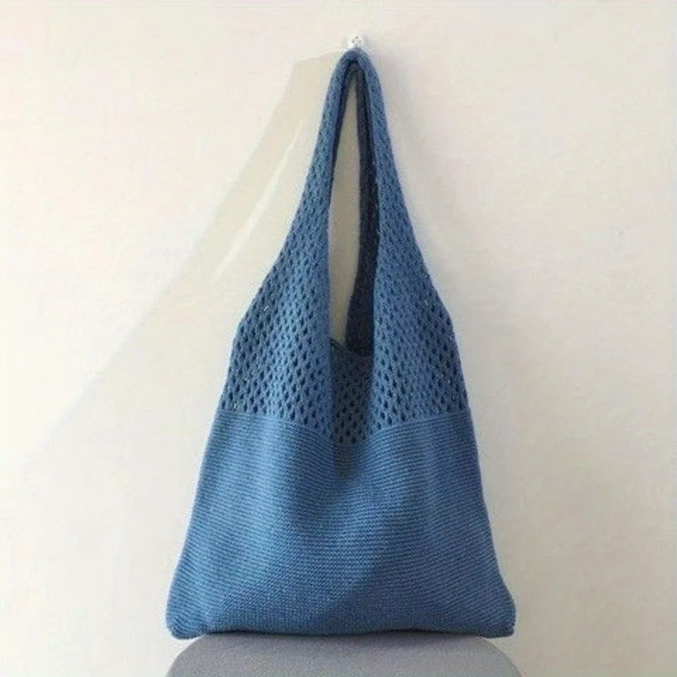 Ażurowa Torba Shopper na Ramię Damska