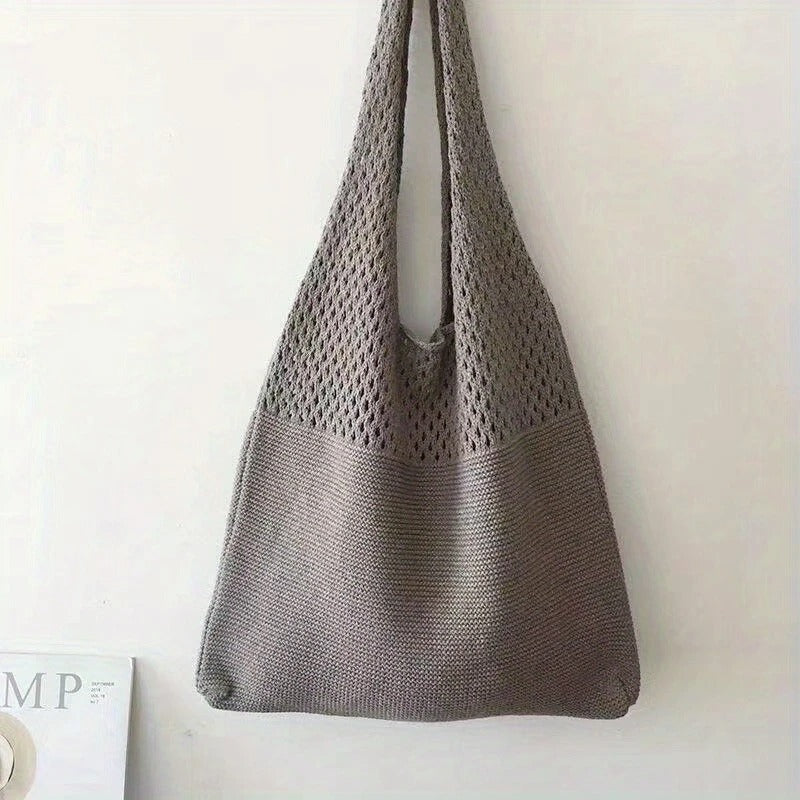Ażurowa Torba Shopper na Ramię Damska