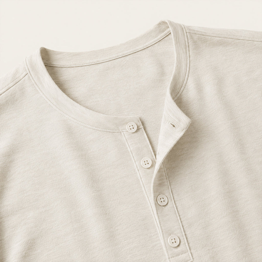 Tricou Henley de bărbați cu mânecă lungă