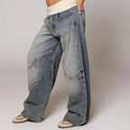 Luźne Jeansy Baggy Wide Leg Damskie