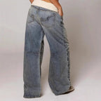Luźne Jeansy Baggy Wide Leg Damskie